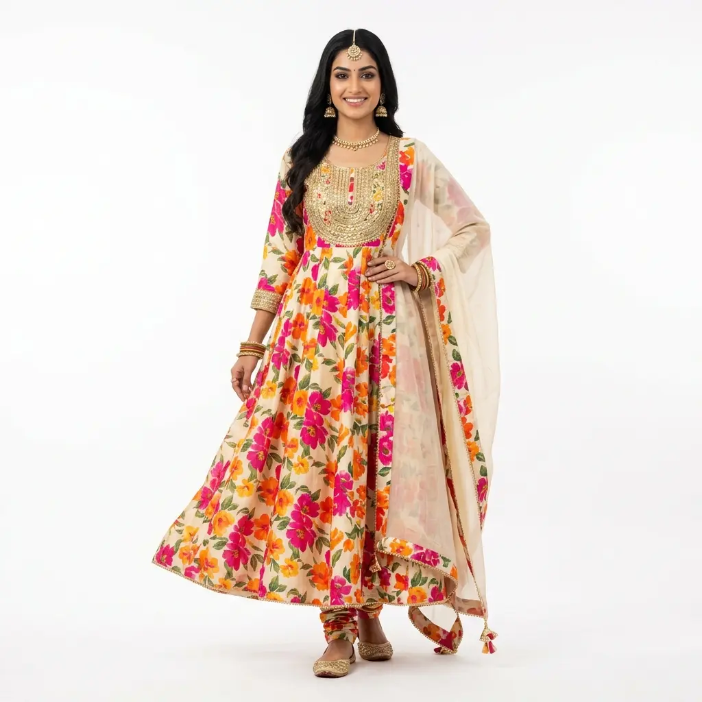 Floral Print Anarkali